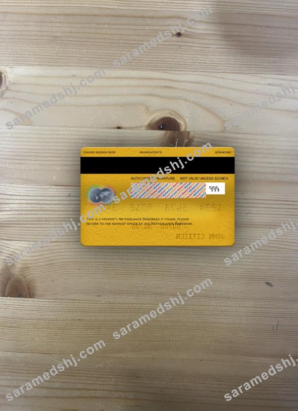 Netherlands Rabobank mastercard gold photolook back